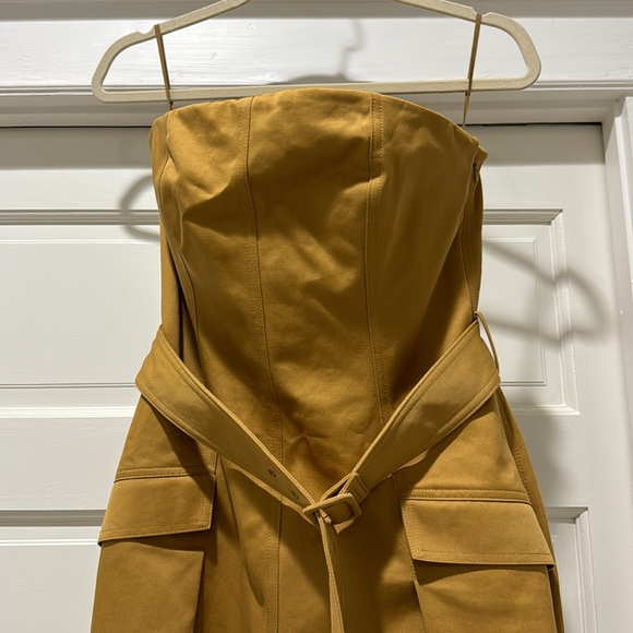 A.L.C Presley strapless belted jumpsuit. Size 8. Color aged bronze - Picture 3 of 7